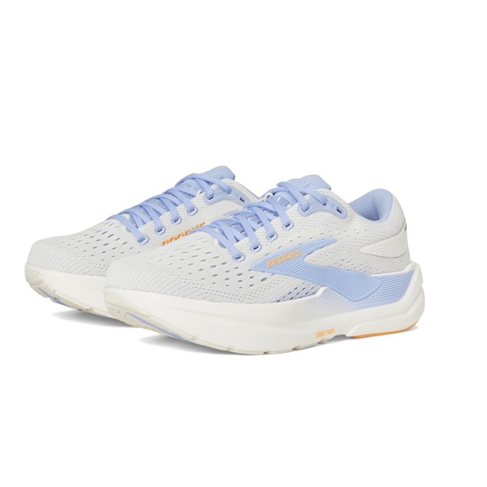Brooks Ghost Max Womens Running Shoes White Blue Orange 1203951B135 Size 9 Nwob